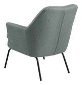 Chisa Lounge Chair, Dusty Olive/Black Metal