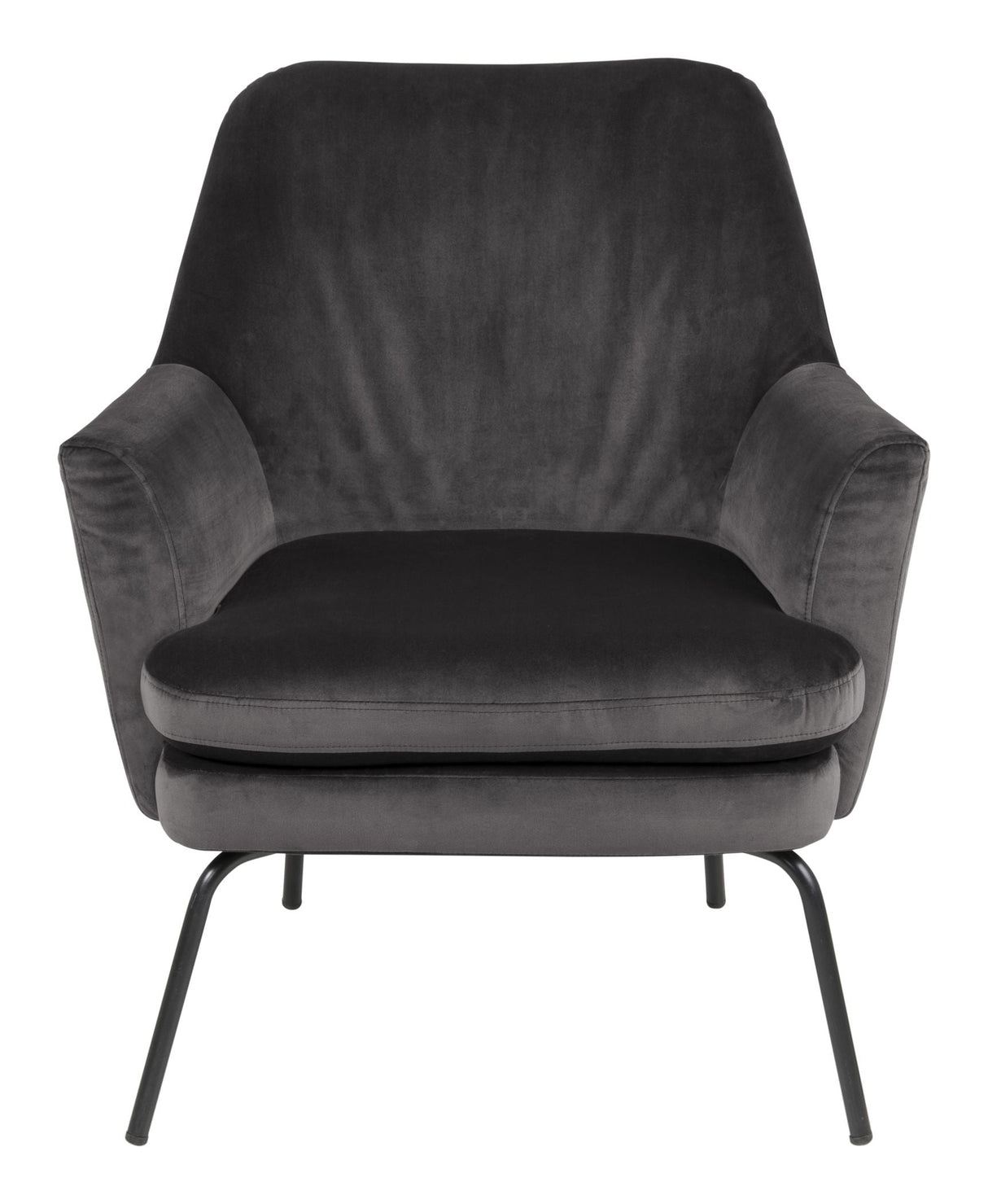 Chisa Lounge Chair, Dark Grey Velvet