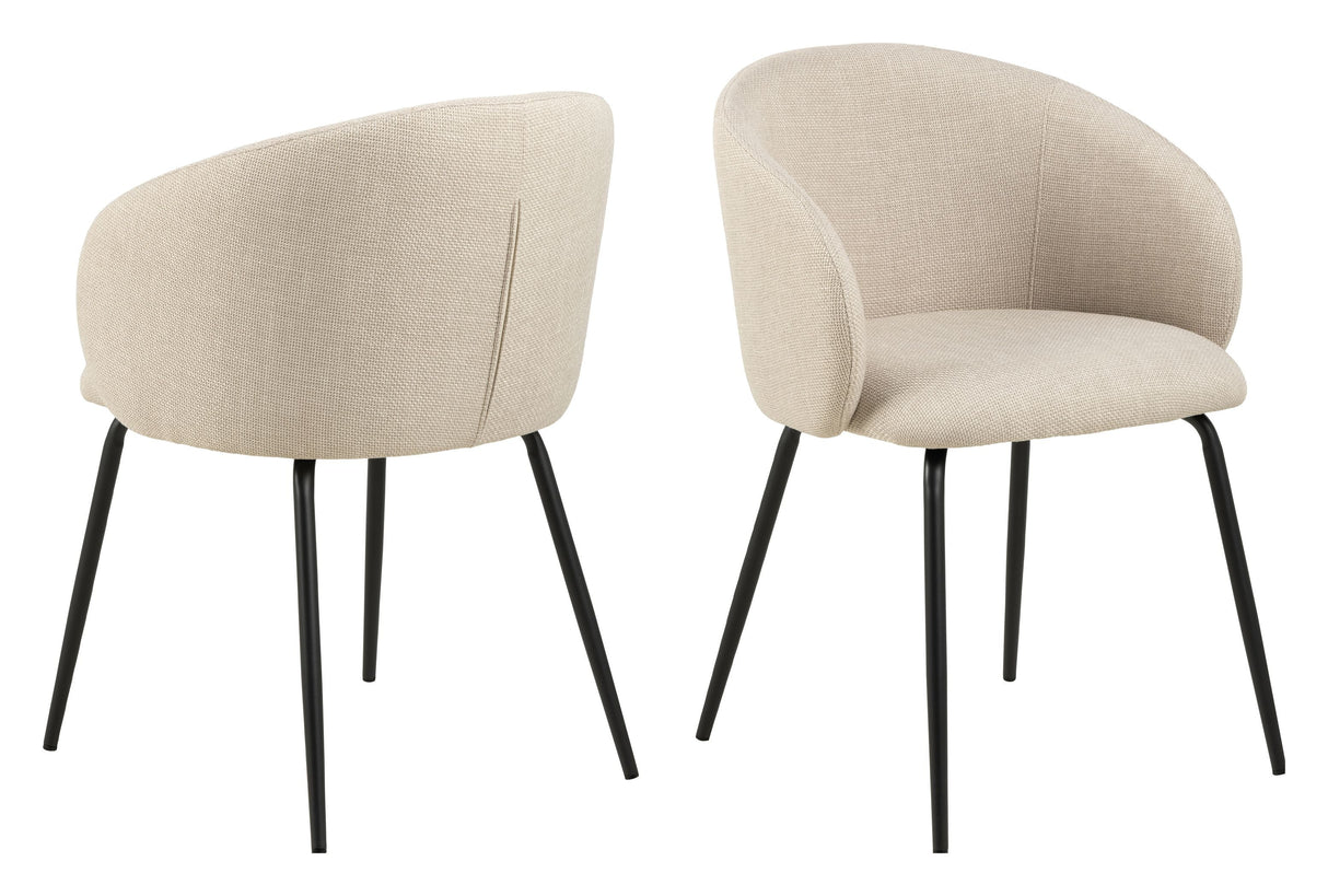 Eleanor spisestol med armlener, beige stoff