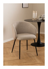 Eleanor spisestol med armlener, beige stoff