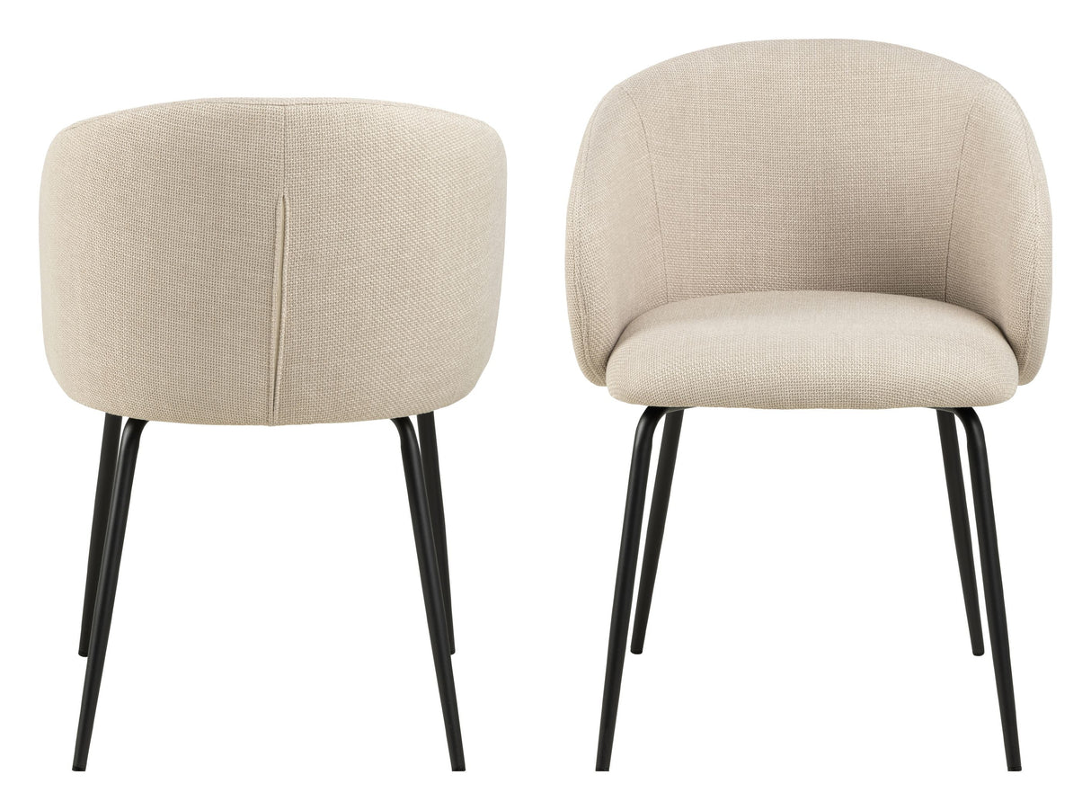 Eleanor spisestol med armlener, beige stoff