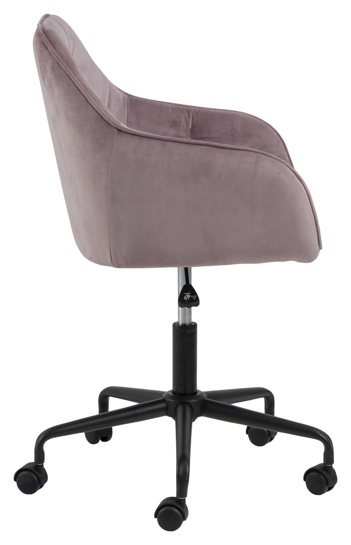 Brooke Office Chair, Dusty Rose Velvet/Mat Black