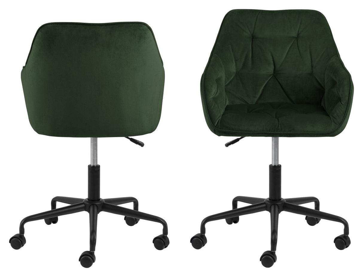 Brooke Office Chair, Forest Green Velvet