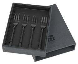 Hune Cake Forks Set/4, Titanium Matte Black