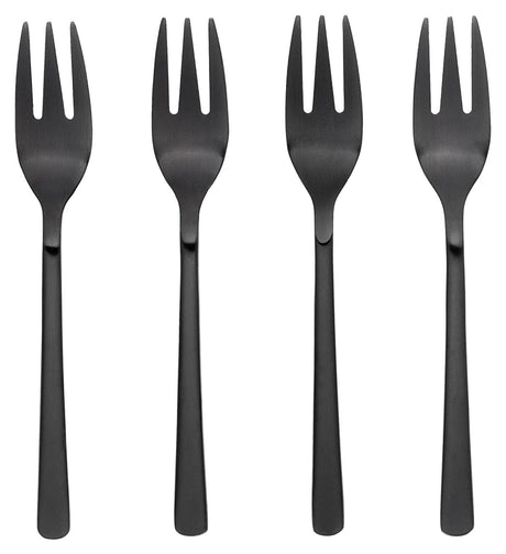 Hune Cake Forks Set/4, Titanium Matt svart 