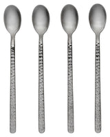 Hune Latte Spoons Set/4 børstet sateng, hamret