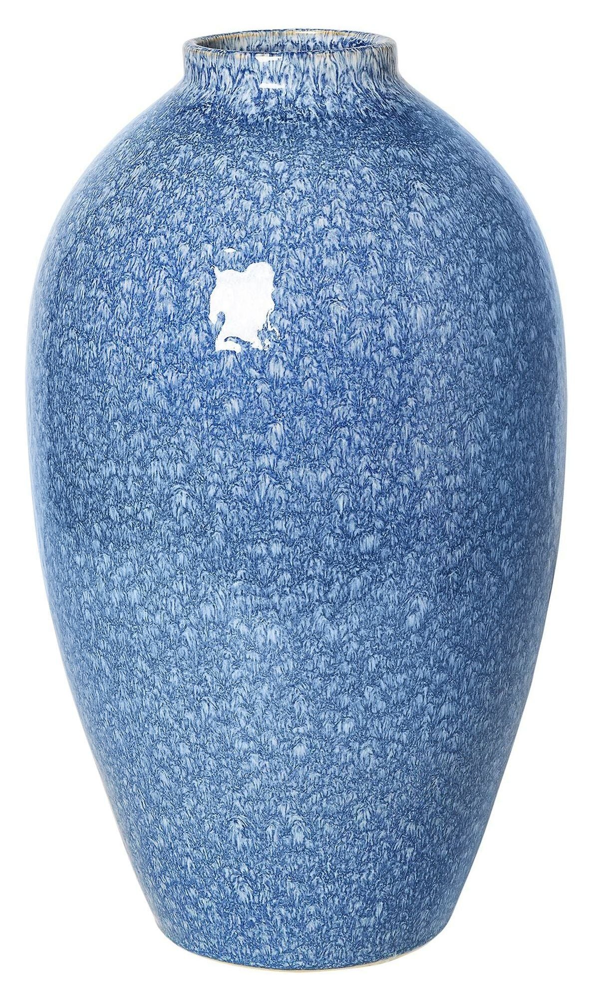 Ingrid keramisk vase, blå/hvit