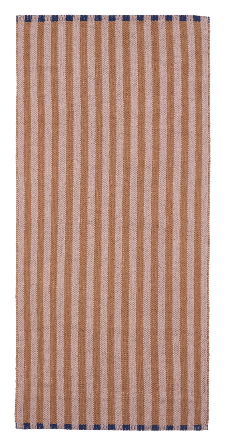 Lamel Cotton Teppe 70x140, brun/rosa