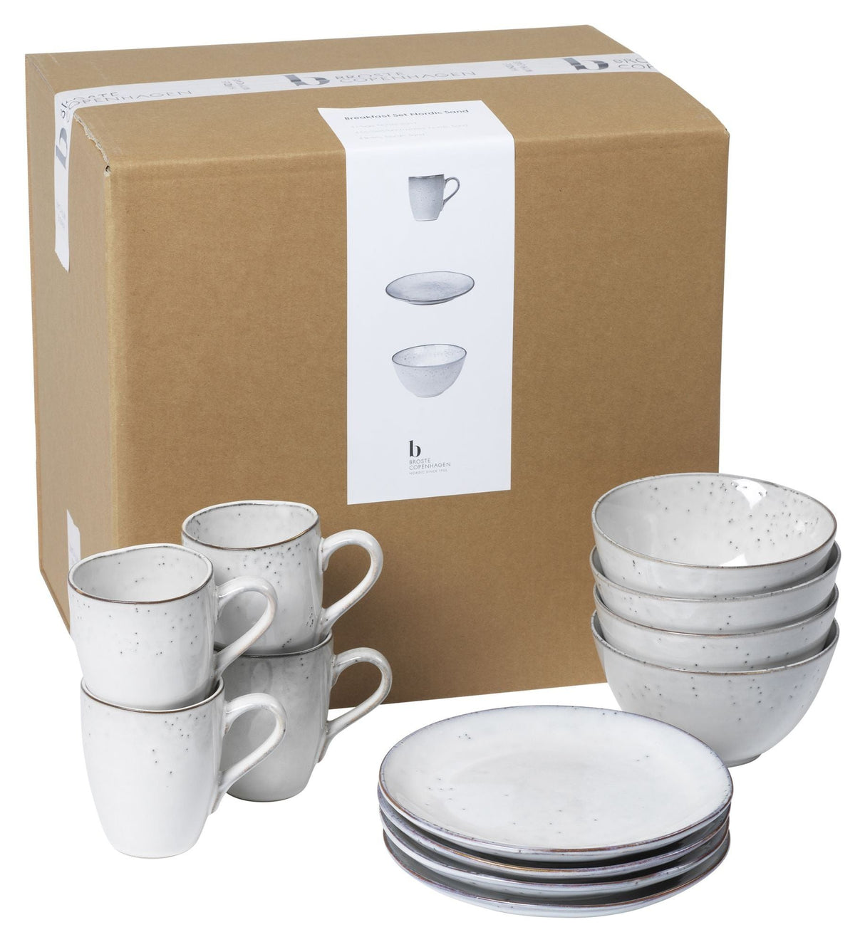 Nordisk sandfrokostramme sett for 4