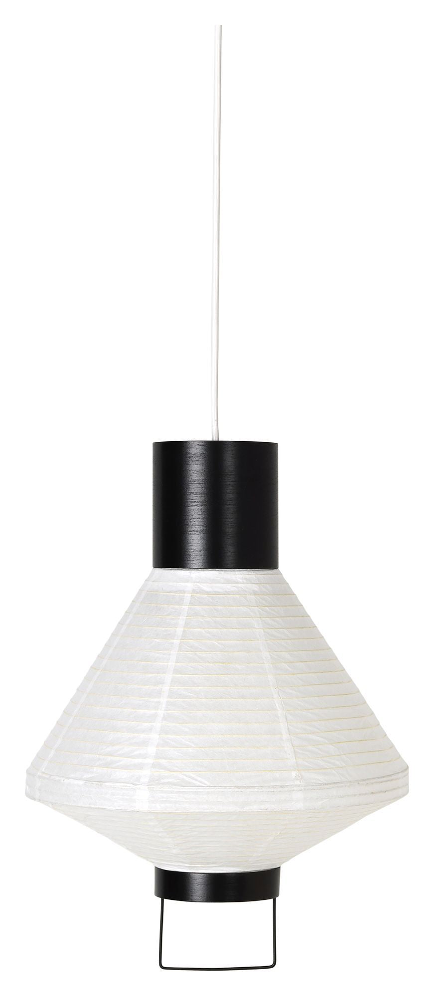 Ritta Lampshade White Rispapir/Black, Ø30