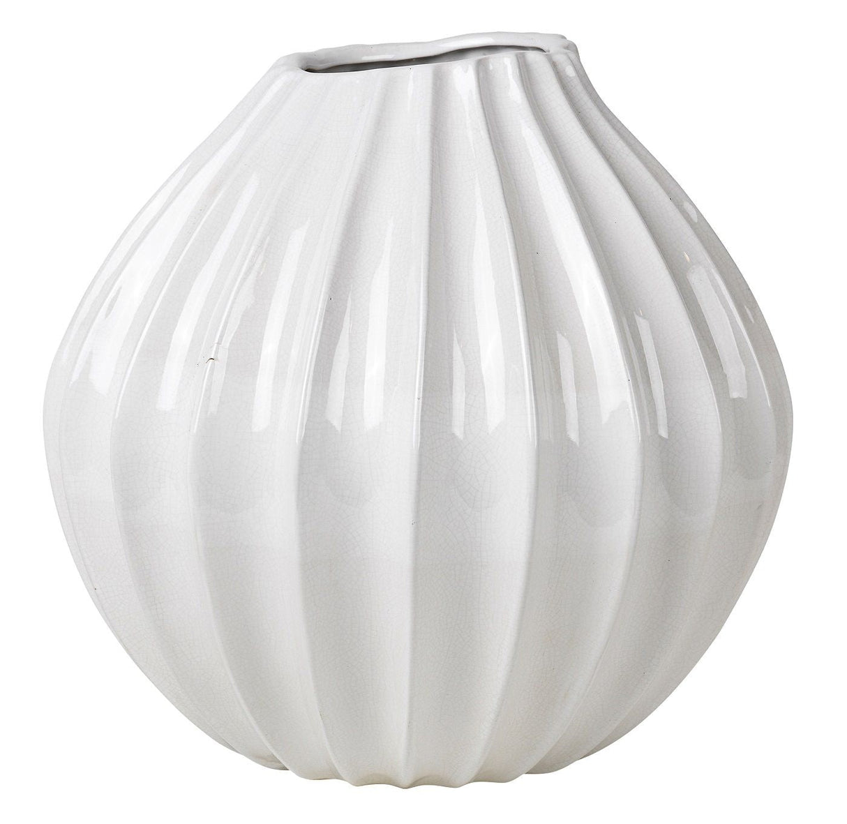 Bred keramisk vase XL - elfenben