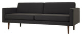 Vind 3-seters sofa, svart