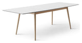 Meza Boat Dining Table 165x90, White Laminate/Ben Oak