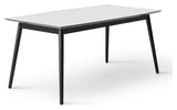 Meza Boat Dining Table 165x90, White Laminat / Black Stained Ash