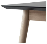 Meza Boat Dining Table 165x90, Black Laminate/Ben Oak