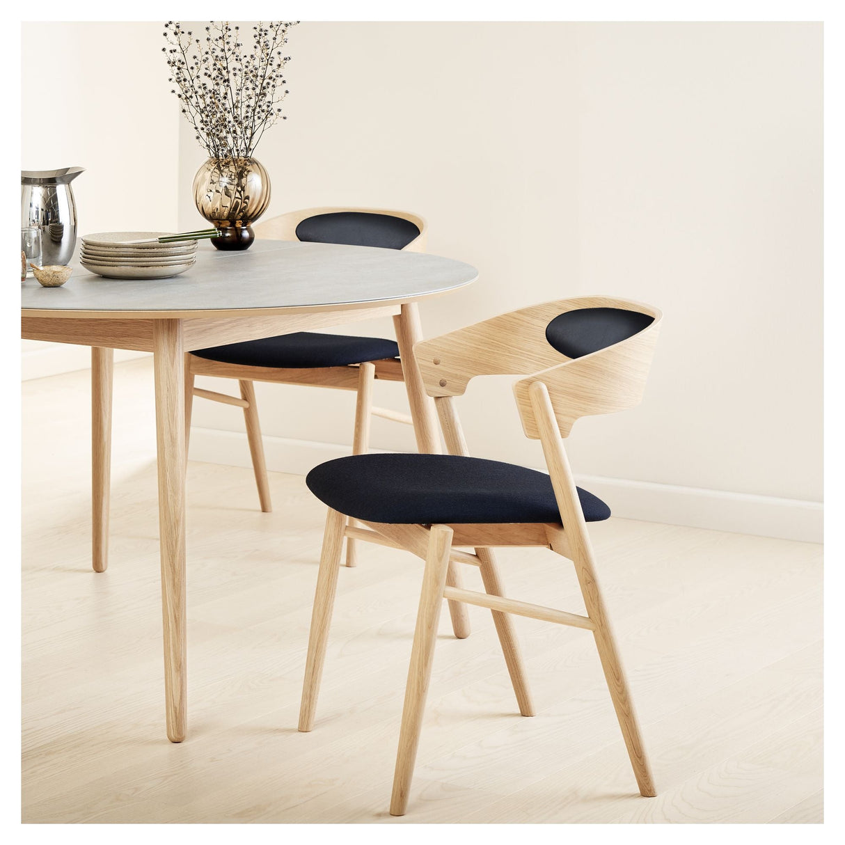 Findahl Springer Dining Chair, Oak/Black