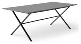 Meza Square Dining Table 210x100 m. Kryssramme, grafittlaminat