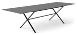 Meza Square Dining Table 210x100 m. Kryssramme, grafittlaminat