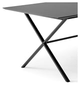 Meza Square Dining Table 210x100 m. Kryssramme, grafittlaminat