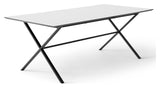 Meza Square Dining Table 210x100 m. Kryssramme, hvitt laminat