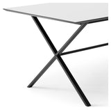 Meza Square Dining Table 210x100 m. Kryssramme, hvitt laminat