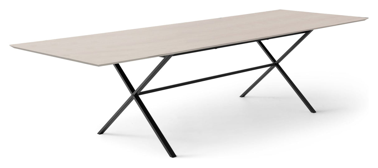 Meza Square Dining Table 210x100 m. Kryssramme, hvitt pigmentert