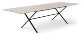 Meza Square Dining Table 210x100 m. Kryssramme, hvitt pigmentert