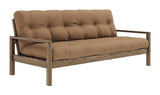 Knottesofa, brun lakkert furu, mocca