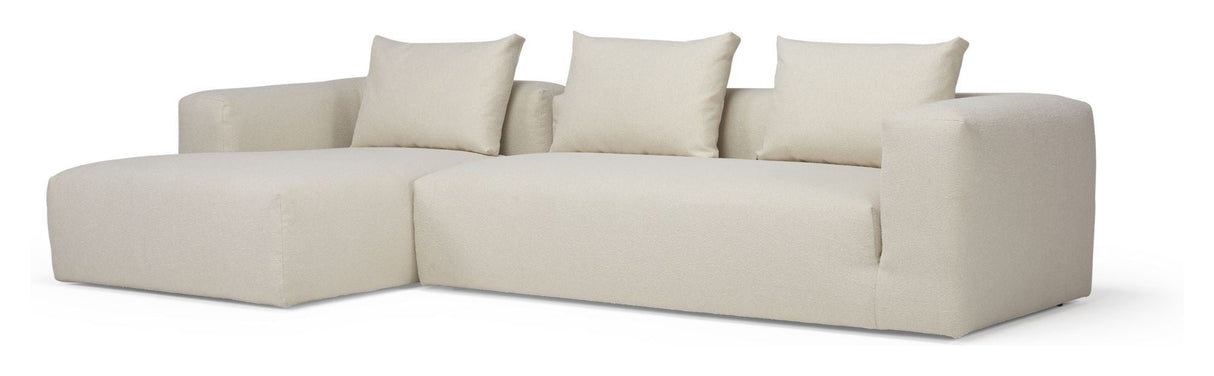 Kornum Sofa med Chaise Longue igjen, Offwhite Bouclé