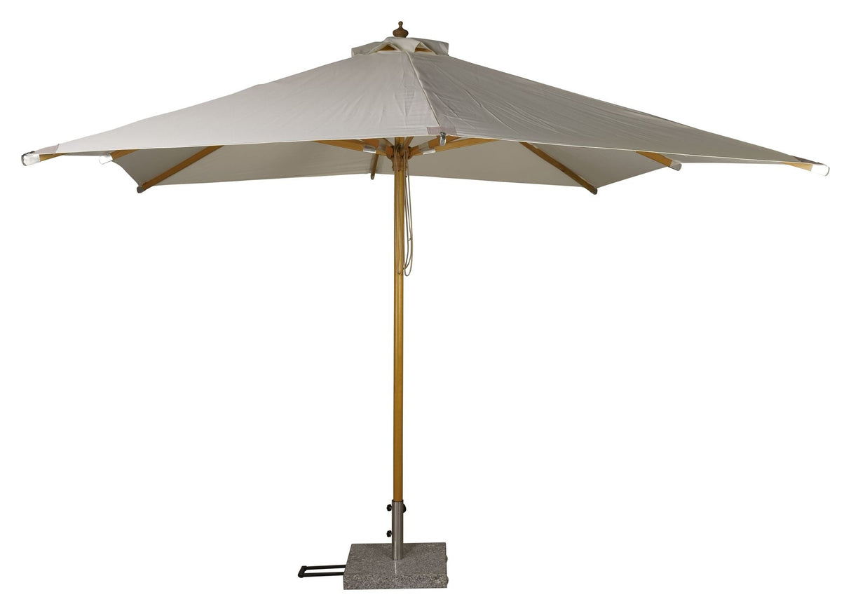 Naxos parasol, 3*3m, tre/ecru -stoff