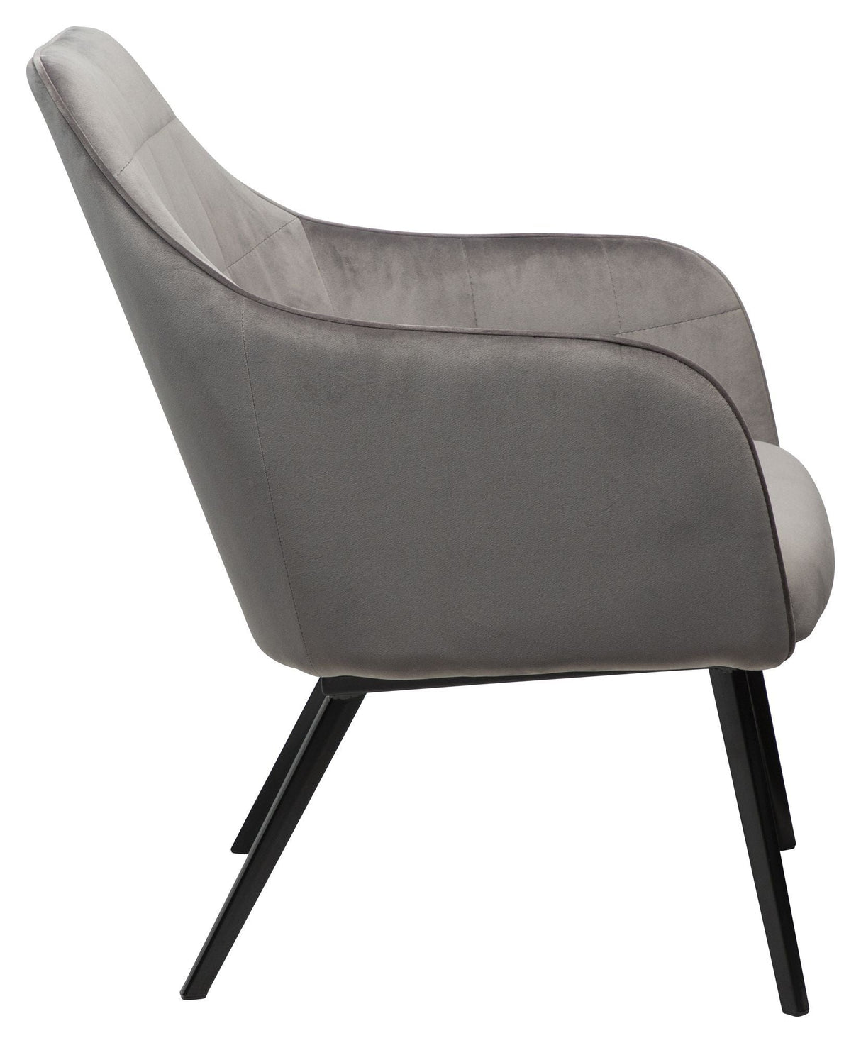 Embrace Lounge Chair, Alu Velor. svart ben