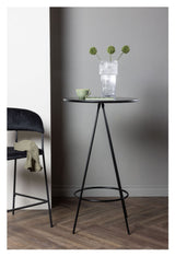 Bistro Bar Table Ø60, Black, MDF med finér