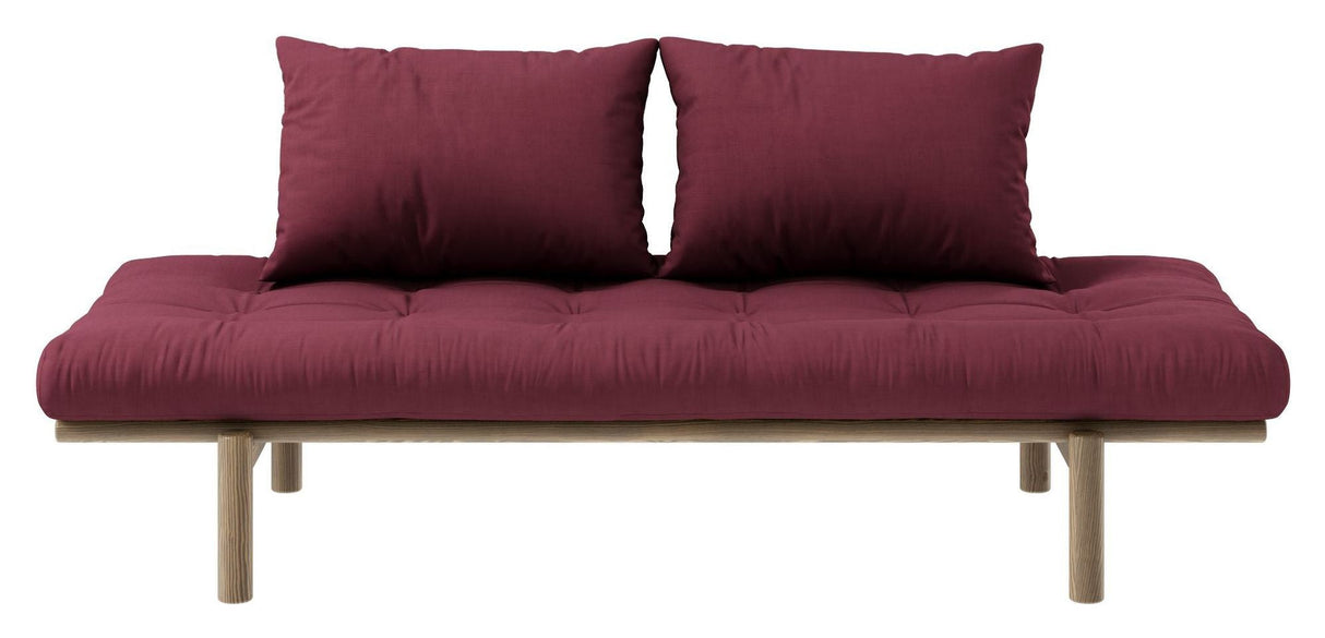 Pace Daybed Sofa Bed, Brown Lacquered Pine, Bordeaux