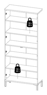 Roomers Vitrine skap med 2 dører - Hvit/Eik struktur 