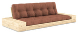 Base sofa seng med sidekasser, leirbrun/natur