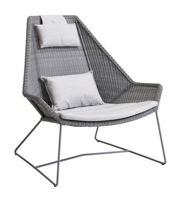 Cane-line Breeze Highback Chair Pute Set, Light Grey