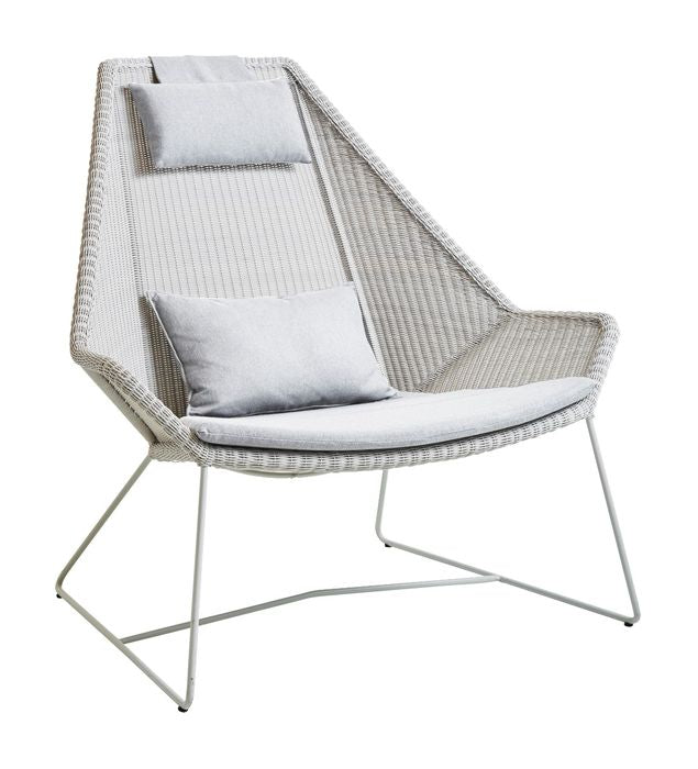 Cane-line Breeze Highback Chair Pute Set, Light Grey