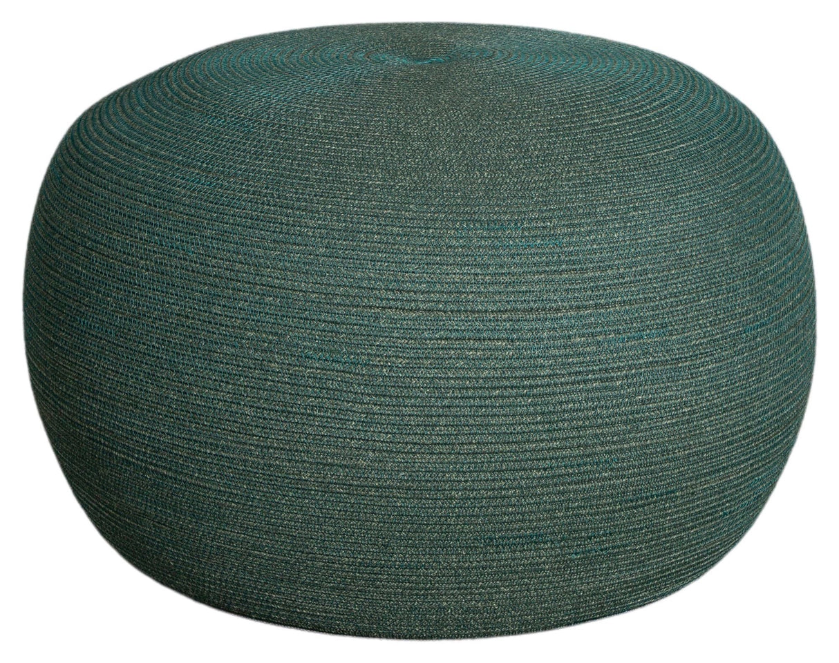 Cane-line Circle Pouf mørkegrønn, stokklinje mykt tau, Ø75