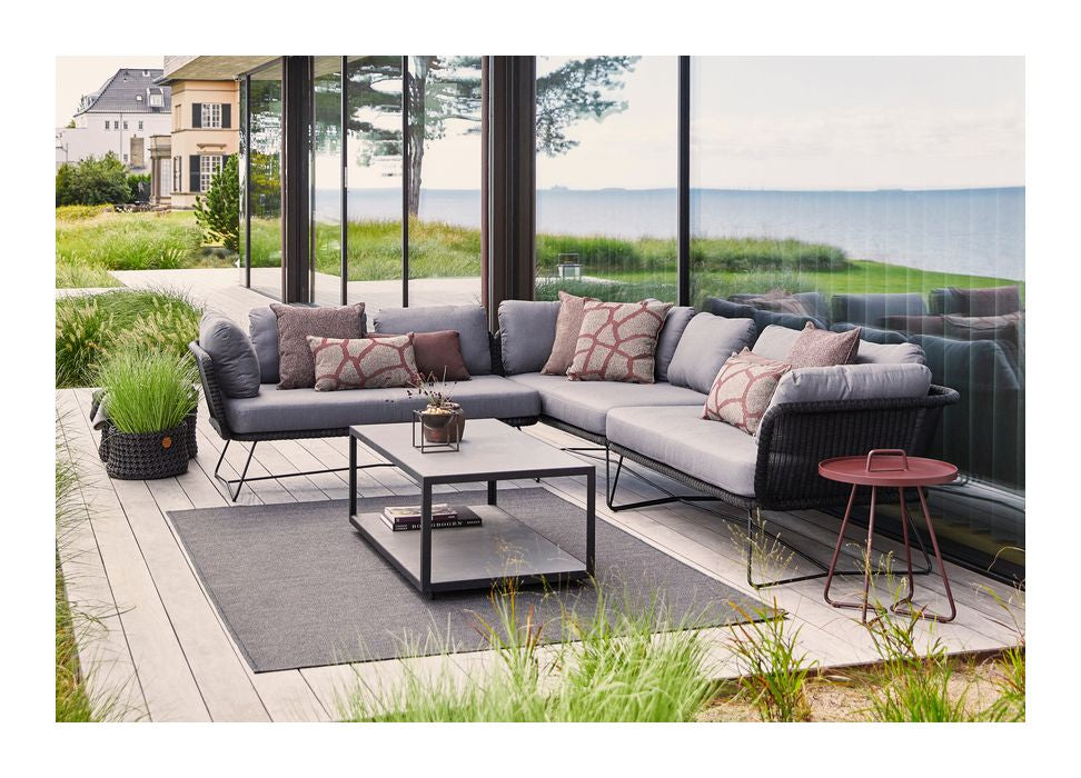 Cane-Line Horizon 2-PERS. Lounge sofa høyre modul, svart, stokklinje vev