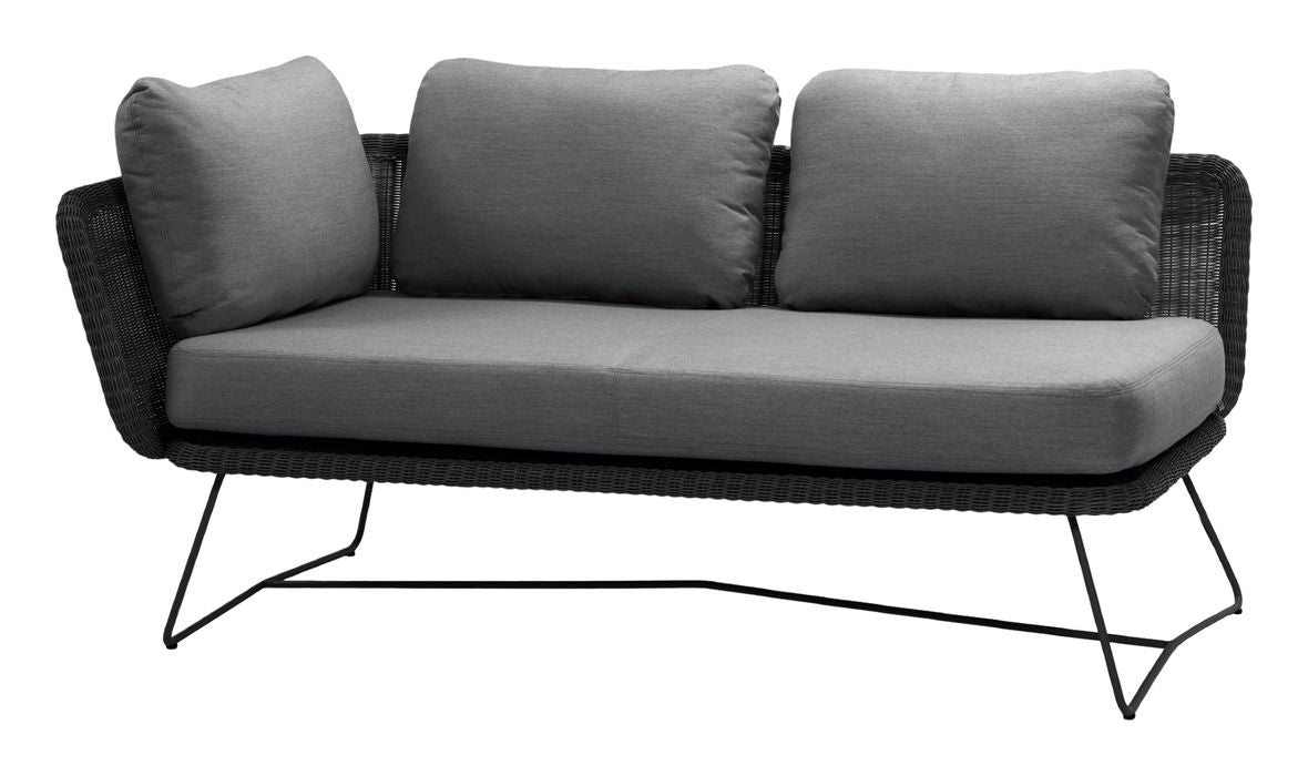 Cane-Line Horizon 2-PERS. Lounge sofa høyre modul, svart, stokklinje vev