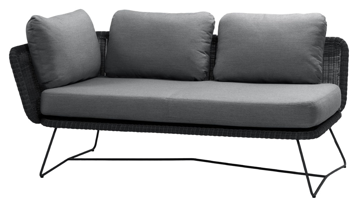 Cane-Line Horizon 2-PERS. Lounge sofa høyre modul, svart, stokklinje vev