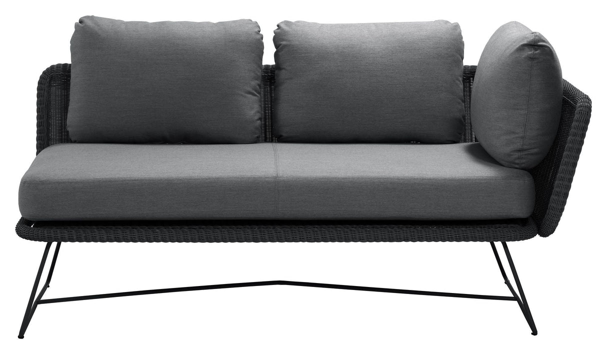 Cane-Line Horizon 2-PERS. Lounge sofa venstre modul, svart, rørselinje vev