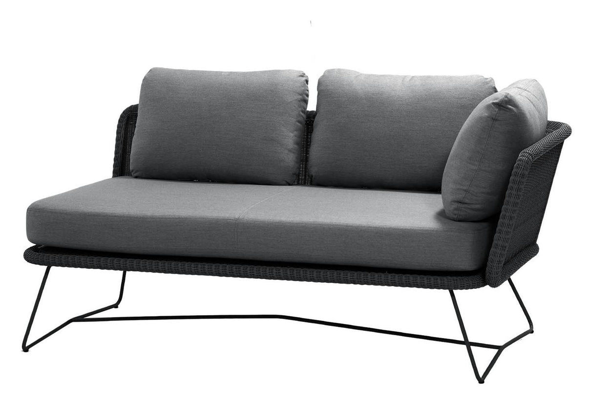 Cane-Line Horizon 2-PERS. Lounge sofa venstre modul, svart, rørselinje vev