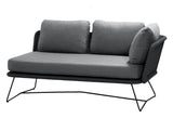 Cane-Line Horizon 2-PERS. Lounge sofa venstre modul, svart, rørselinje vev