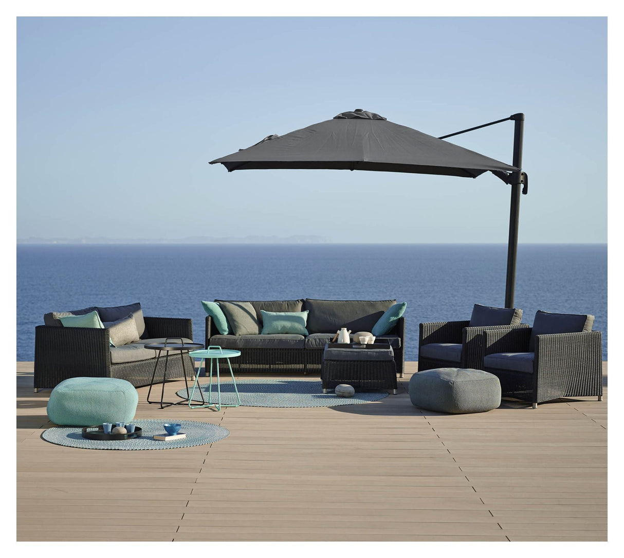 Cane-line Hyde Luxe Hanging Parasol 3x4 M, Anthracite