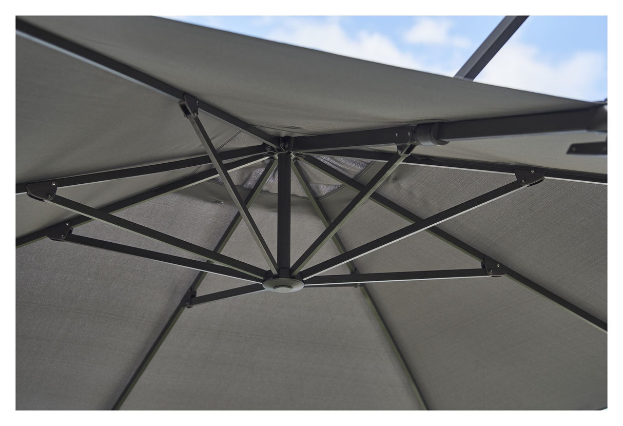 Cane-line Hyde Luxe Tilt Parasol 3x3 M, Gray