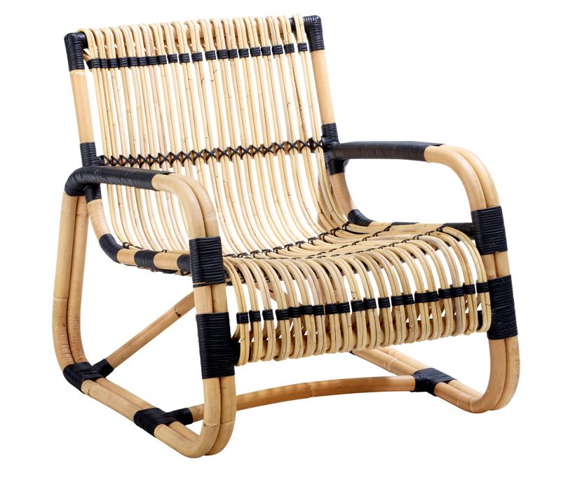 Cane-Line Indoor Curve Lounge Chair, Nature Rattan