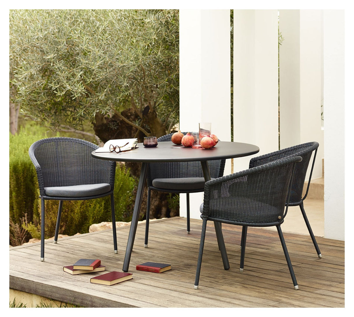 Stokklinje Trinity Garden Chair, Graphite, Cane-Line Weave