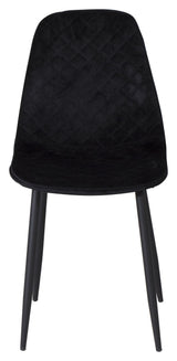 Polar Diamond Dining Chair, Black Velvet med Black Metal Legs