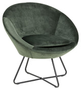 Center Lounge Chair, Forest Green Velvet